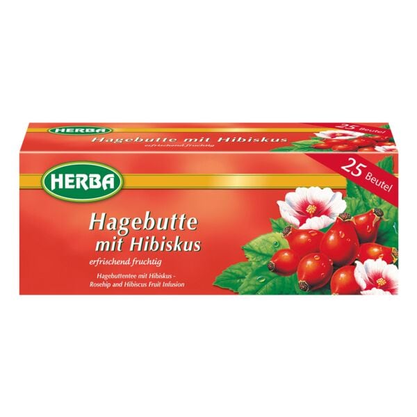 Herba Herba Frchtetee Hagebutte mit Hibiskus Tassenportion, 25 Stck