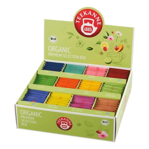 TEEKANNE Bio-Teemischung Organic Premium Selection Box - 180 Beutel Tassenportion Aromakuvert