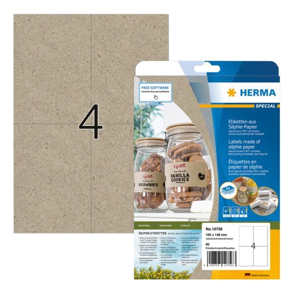 Herma Etiketten aus Silphie-Papier A4 105x148 mm