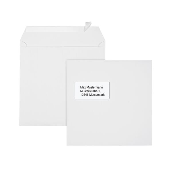 Briefumschlge KI 22 x 22 cm 100 g/m mit Fenster, haftklebend - 500 Stck 22/-/22 500 Stck