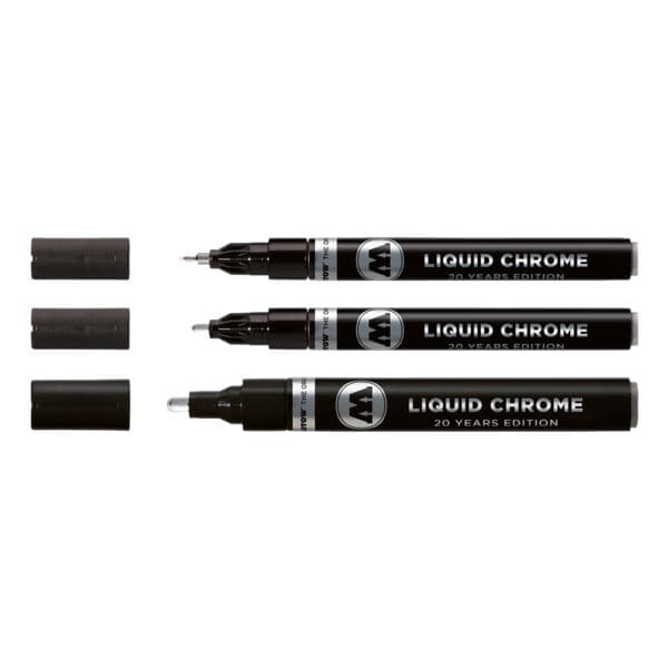 MOLOTOW 3er-Set Lackmarker LIQUID CHROME™ 1 + 2 + 4 mm