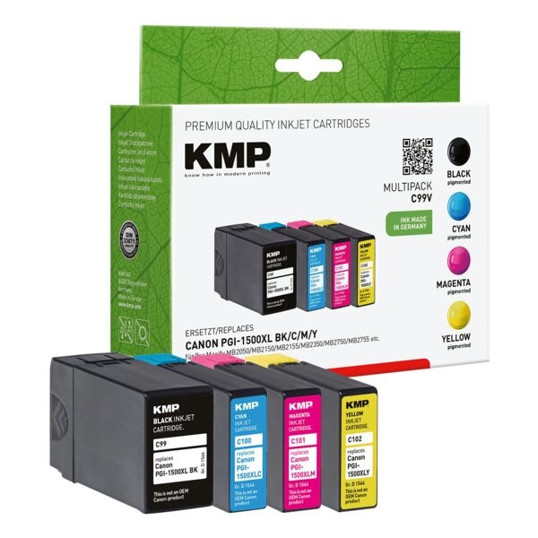 KMP Tintenpatronen-Set ersetzt Canon »PGI-1500XL BK/C/M/Y«