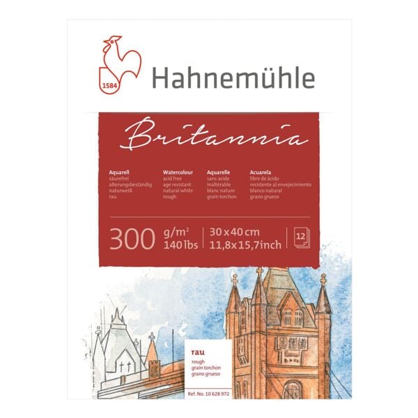 Hahnemhle Aquarellblock Britannia 30 x 40 cm rau