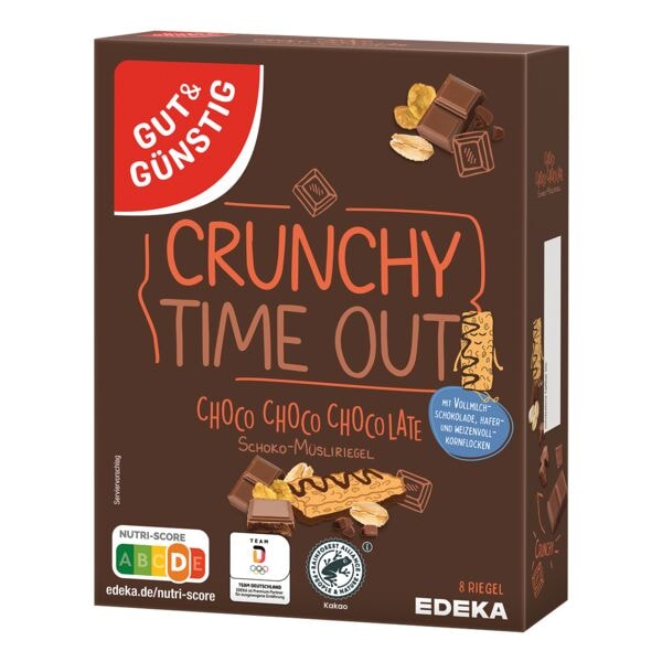 Gut und Gnstig 8er-Pack Msliriegel Schoko Crunchy Time Out 200g,