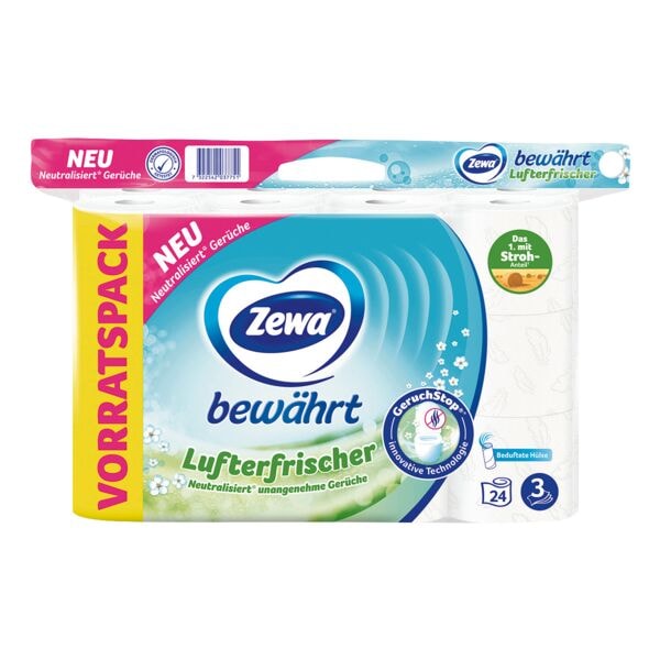 Zewa Toilettenpapier Lufterfrischer 3-lagig, weiß - 24 Rollen (1 Pack mit  24 Rollen), Bei OTTO Office günstig kaufen.