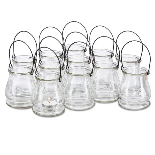 relaxdays Glas-Windlicht 12er-Set