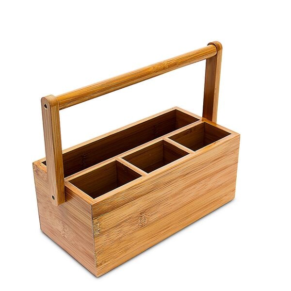 relaxdays Schreibtisch Organizer Bambus 4 Fcher