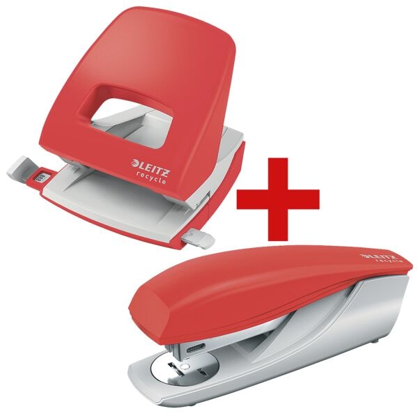 LEITZ Locher und Tacker Büroset Recycle NeXXt 5003 / 5604 30 Blatt