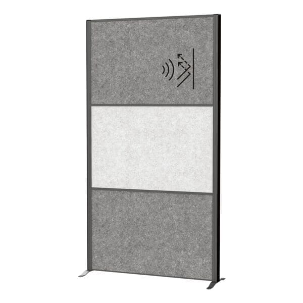 MAUL Stellwand MAULconnecto 3 Akustikpanels 2x dunkelgrau + 1 hellgrau mit Standfu