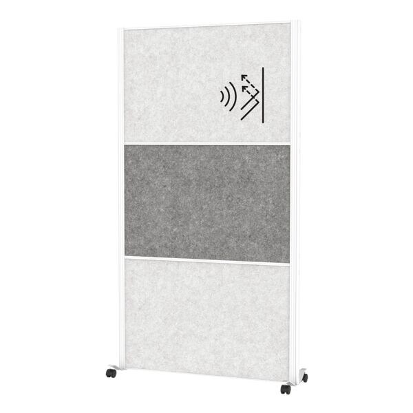 MAUL Stellwand �MAULconnecto� 3 Akustikpanels 2 hellgrau + 1 dunkelgrau mit Rollenfu�