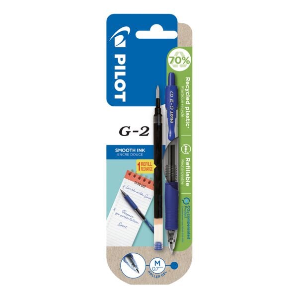 Pilot Gelschreiber G2-07 blau mit gratis Nachfllmine