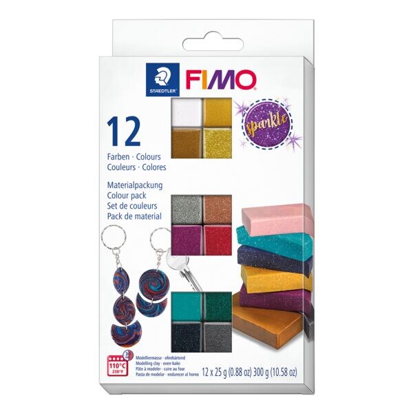 FIMO 12er-Pack Modelliermasse Effect Sparkle Colours 8013 C