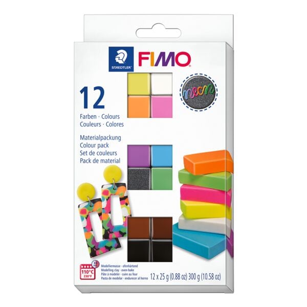 FIMO 12er-Pack Modelliermasse Effect Neon Colours 8013 C