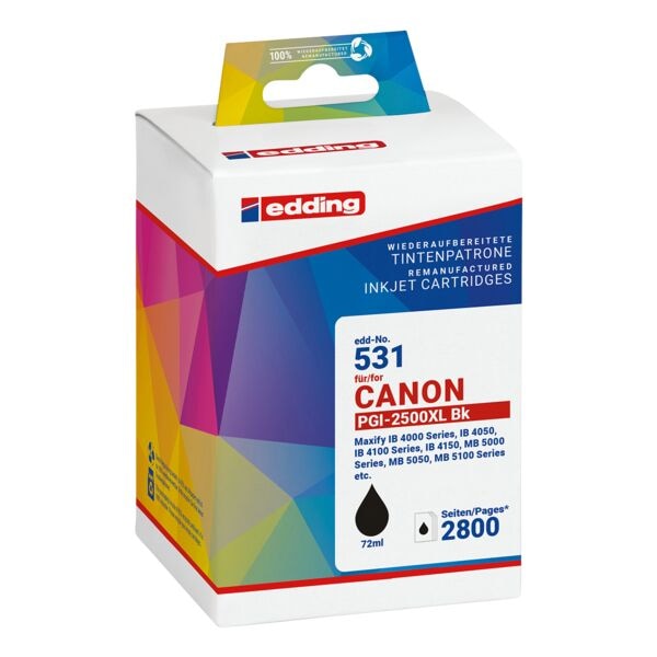 Edding Tintenpatrone ersetzt Canon PGI-2500XL BK