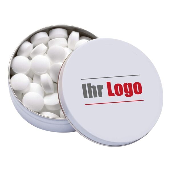 Pfefferminzpastillen in XS-Taschendose mit Ihrem Logo