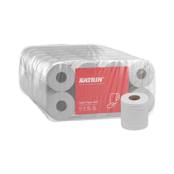 Katrin Toilettenpapier Kleinrolle 400 2-lagig, wei - 48 Rollen (6 Pack  8 Rollen)