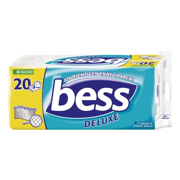 Bess Toilettenpapier Deluxe 4-lagig, wei - 20 Rollen (1 Pack  20 Rollen)