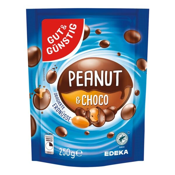 Gut und Gnstig Erdnsse mit Schokoladenberzug Peanut & Choco