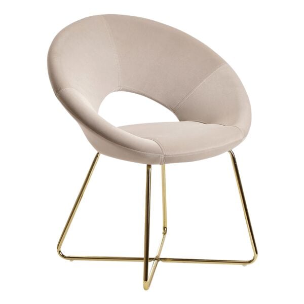 Wohnling Esszimmerstuhl Samtbezug beige
