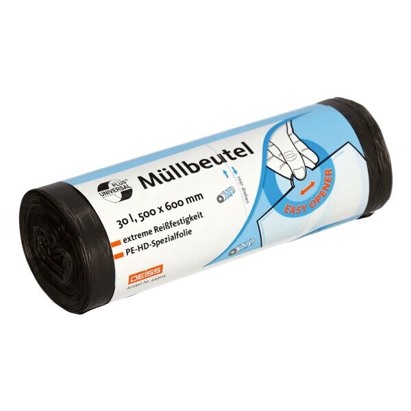 30 L M�llbeutel Deiss UNIVERSAL PLUS&reg; grau 50 St�ck