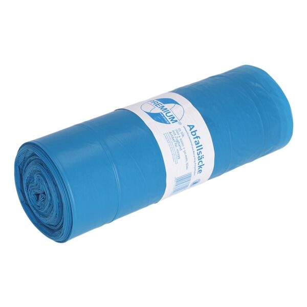 120 L Mllbeutel aus Recyclingmaterial mit Zugband Deiss PREMIUM® Typ 60 blau 25 Stck