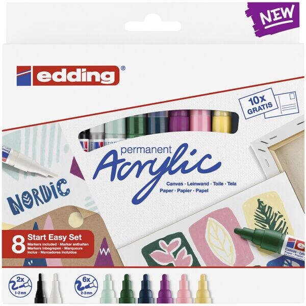 Edding 8er-Set Acrylstifte nordic farbsortiert