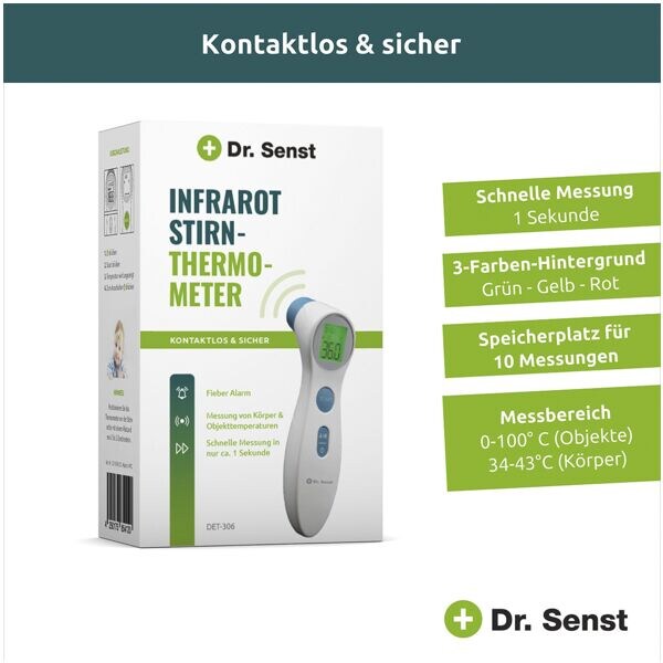 Dr. Senst® Infrarot Stirn-Thermometer DET-306 kontaktlos & sicher | Haushaltsgeräte | Haushalt