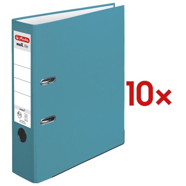 10x Ordner A4 Herlitz maX.file protect breit, einfarbig