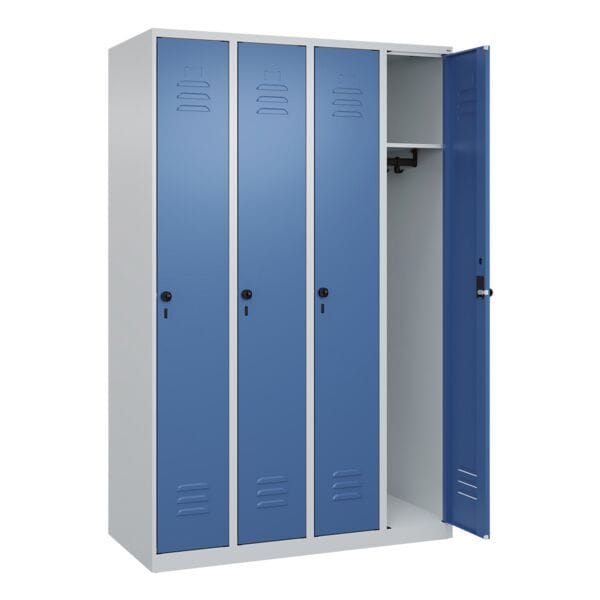CP Spind Classic PLUS Korpus lichtgrau, 4x1, Stahl, bodenstehend, 120 x 185 cm