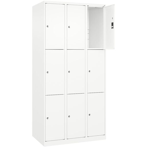 CP Schliefachschrank Classic Plus Korpus wei, 3x3, Stahl, bodenstehend, 90 x 185 cm