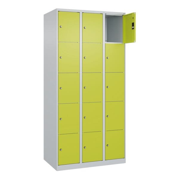 CP Schliefachschrank Classic Plus Korpus lichtgrau, 3x5, Stahl, bodenstehend, 90 x 185 cm