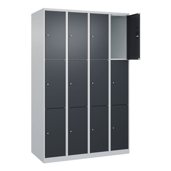 CP Schliefachschrank Classic Plus Korpus lichtgrau, 4x3, Stahl, bodenstehend, 120 x 185 cm