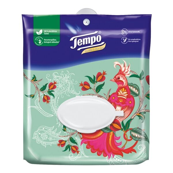 Tempo Feuchtes Toilettenpapier Kamille & Aloe Vera Komfortbeutel 1-lagig, wei - 1x 40 Blatt