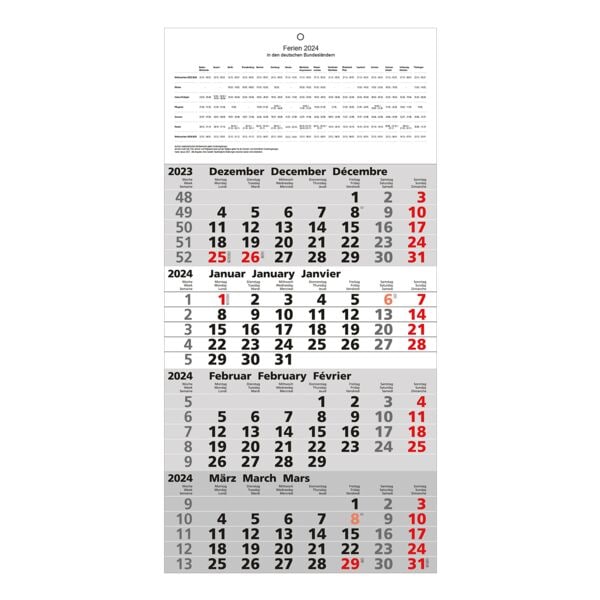 4-Monats-Wandkalender 2024