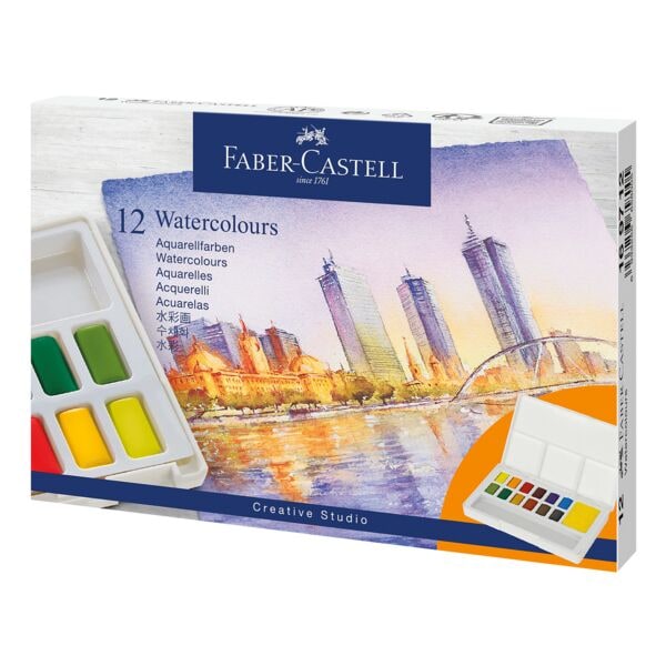 Faber-Castell Aquarellmalkasten mit 12 Farben