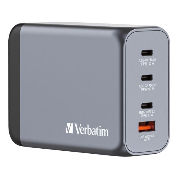Verbatim USB-Ladegert 4-in-1 mit GaN-Technologie 200 W