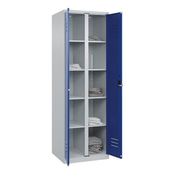 CP Wschespind Classic Plus zueinander zuschlagende Tren Korpus lichtgrau, 2x5, Stahl, bodenstehend, Drehriegelverschluss, 60 x 185 cm