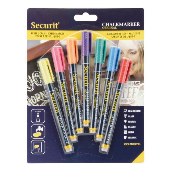 Securit 7er-Set Kreidestifte CHALKMARKERS 1-2 mm