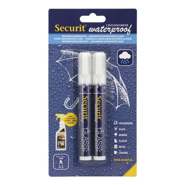 Securit 2er-Pack Kreidestifte »CHALKMARKERS Waterproof« 2-6 mm weiß Securit 2er-Pack Kreidestifte »CHALKMARKERS Waterproof« 2-6 mm weiß