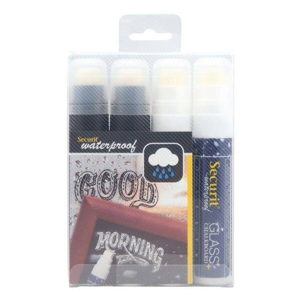 Securit 4er-Pack Kreidestifte »CHALKMARKERS Waterproof« 7-15 mm weiß Securit 4er-Pack Kreidestifte »CHALKMARKERS Waterproof« 7-15 mm weiß