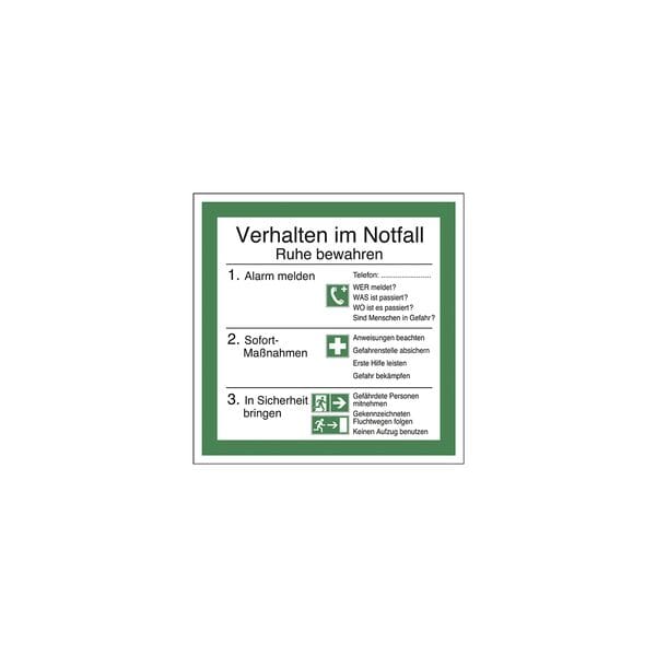 LimarLite Sicherheitsaushang »Verhalten im Notfall« 20 x 20 cm Folie (0,4 mm)