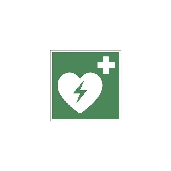 LimarLite Rettungszeichen Automatisierter externer Defibrillator [E010] 15 x 15 cm Kunststoff (1 mm)