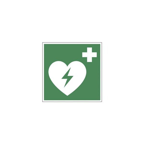 LimarLite Rettungszeichen Automatisierter externer Defibrillator [E010] 20 x 20 cm Kunststoff (1 mm)
