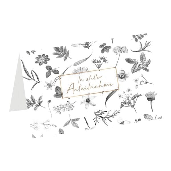 Trauerkarte LUMA KARTENEDITION In stiller Anteilnahme Blumen und Grser, Sonderformat, mit Umschlag, 1 Stck