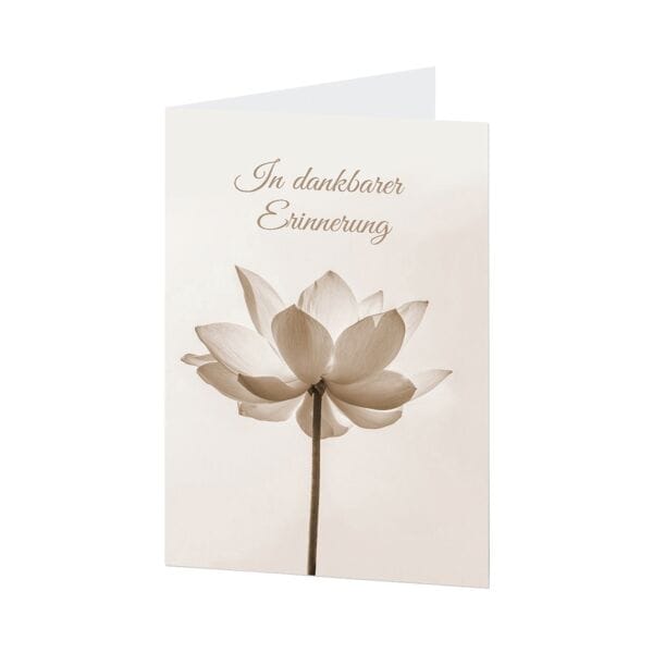 Trauerkarte LUMA KARTENEDITION In dankbarer Erinnerung Blume, Sonderformat, mit Umschlag, 1 Stück