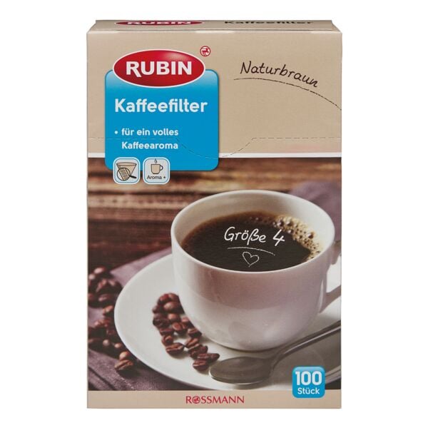 RUBIN Kaffeefilter naturbraun Gre 4 100 Stck
