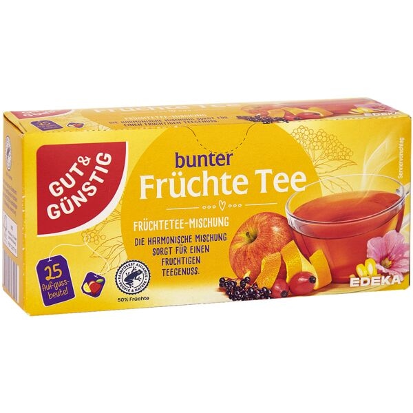 Gut und Gnstig Frchte Tee 25 Tassenportionen