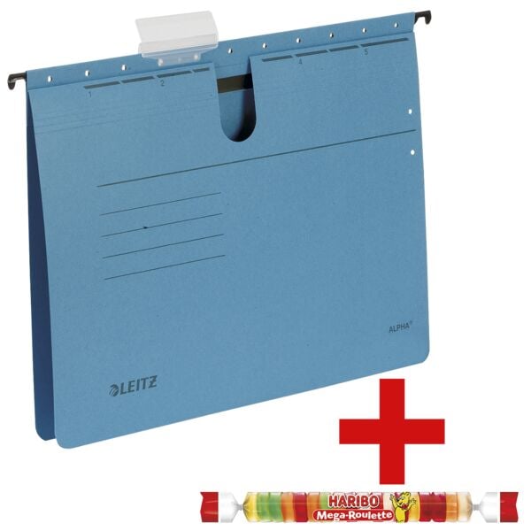 Leitz Hngehefter Alpha 1984 25 Stck inkl. Fruchtgummi Mega Roulette 45 g