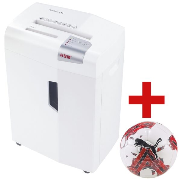 Aktenvernichter HSM shredstar X13, Sicherheitsstufe 4, Partikelschnitt (4 x 37 mm), bis 13 Blatt inkl. Fußball rot Größe 5 Aktenvernichter HSM shredstar X13, Sicherheitsstufe 4, Partikelschnitt (4 x 37 mm), bis 13 Blatt inkl. Fußball rot Größe 5