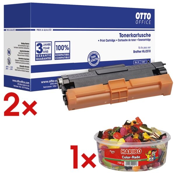 OTTO Office 2x Toner ersetzt Brother »TN-2420« schwarz inkl. Fruchtgummi »Color-Rado« Party Box 750 g OTTO Office 2x Toner ersetzt Brother »TN-2420« schwarz inkl. Fruchtgummi »Color-Rado« Party Box 750 g